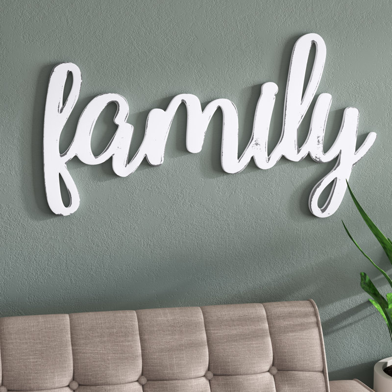 Ivy Bronx Huge Cursive Word 'Family' Wall Décor & Reviews Wayfair